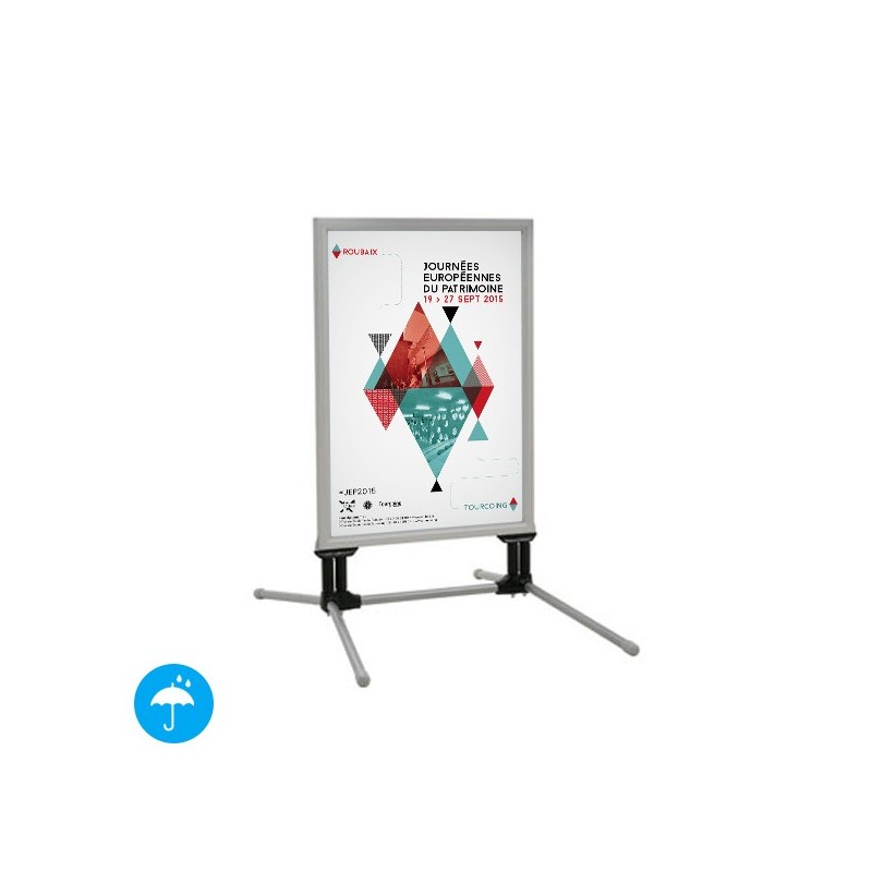 Panneau Cadro-Clic 4 Ressorts A0 + Base Métal GRIS