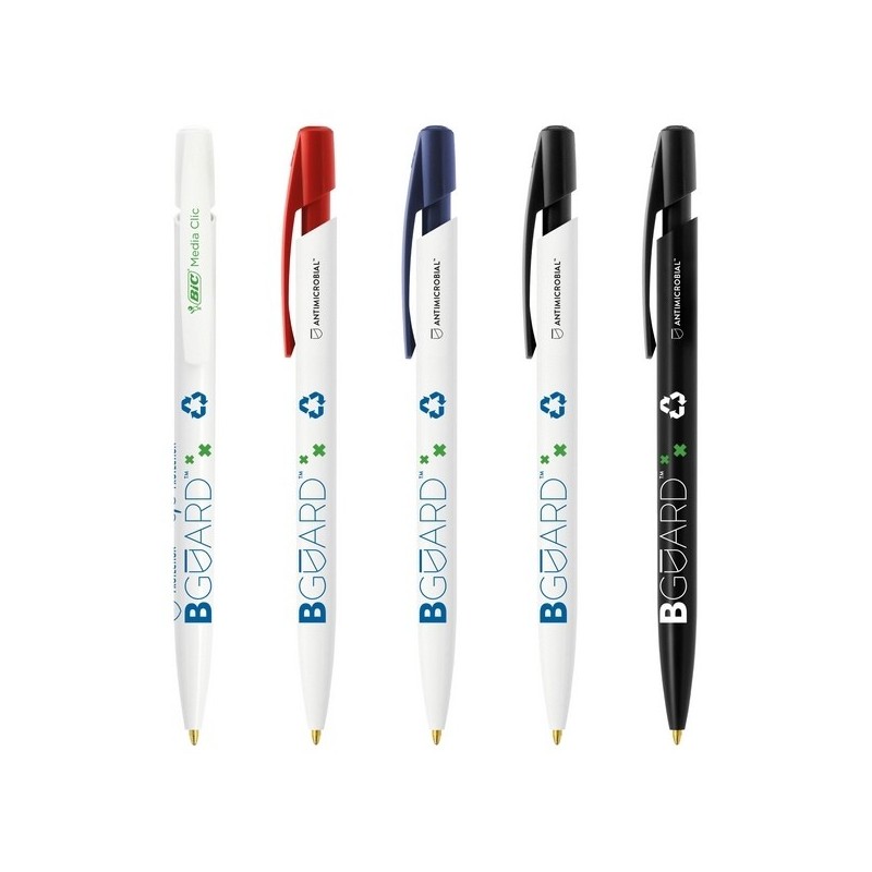 Stylo bille bic® media clic bguard antimicrobial ecolutions® logo antimicrobial
