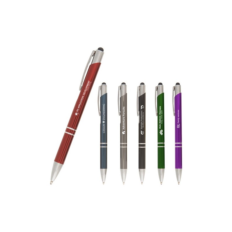 Stylo-stylet métal brillant