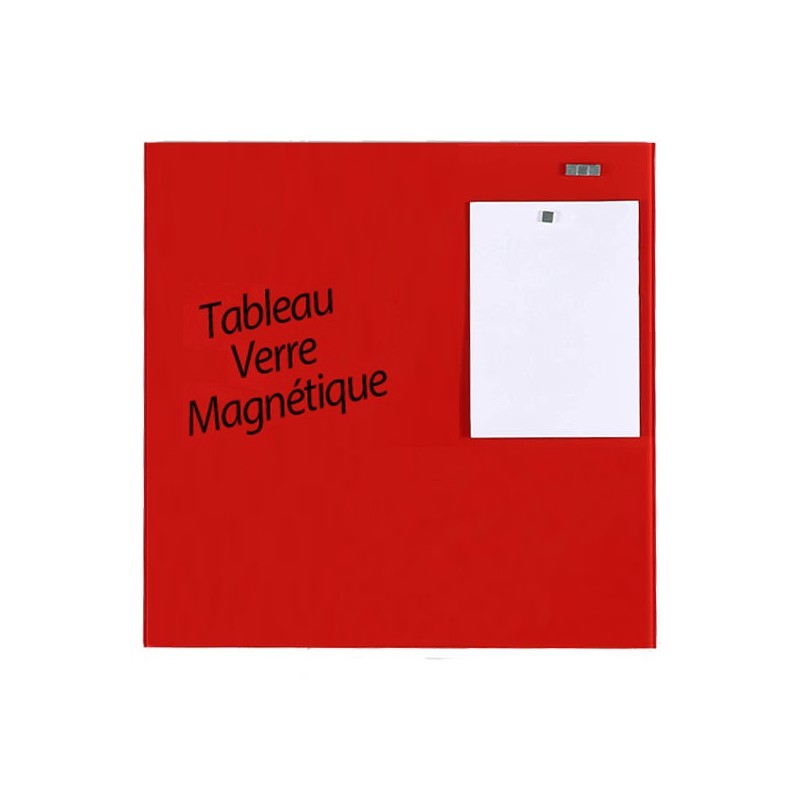 Tableau Affichage-Ecriture Verre Magnet 40x60cm Rouge