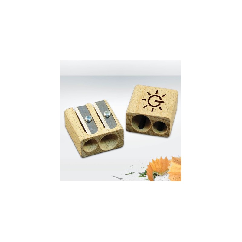 Double taille-crayons en bois certifié durable