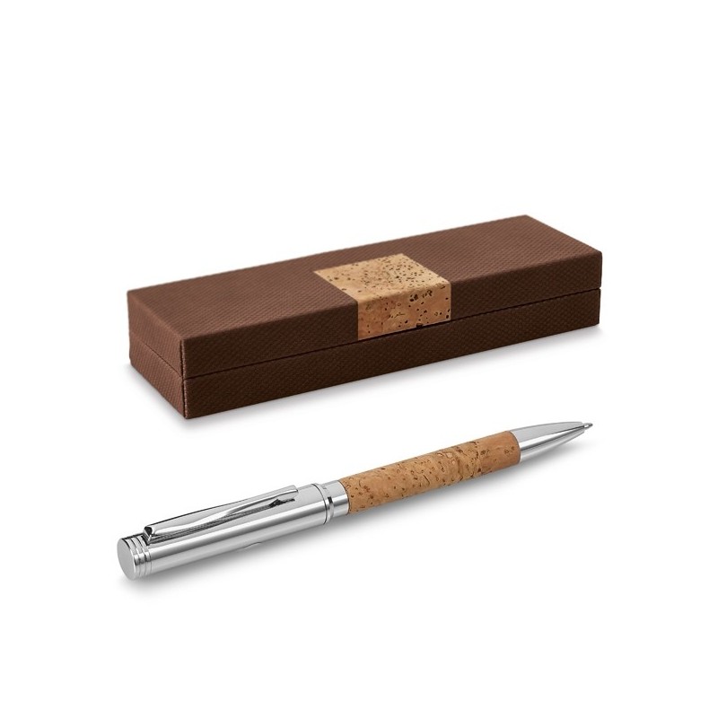 Stylo à bille en liège et métal