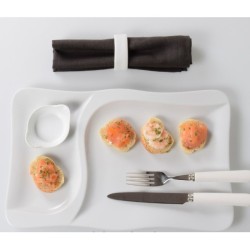 Assiette rectangulaire avec 2 compartiments