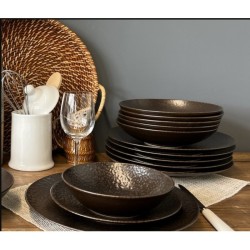 Assiette design volcanique en grès