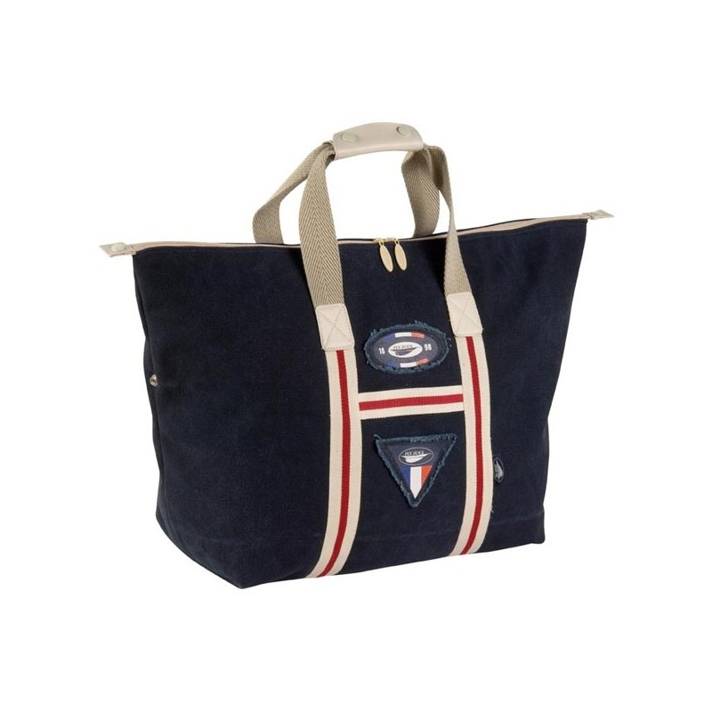 Sac de plage coton lourd avec écussons et zip