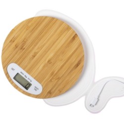 Balance de cuisine avec plateau bambou