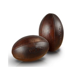 Ballon rugby old school cuir véritable