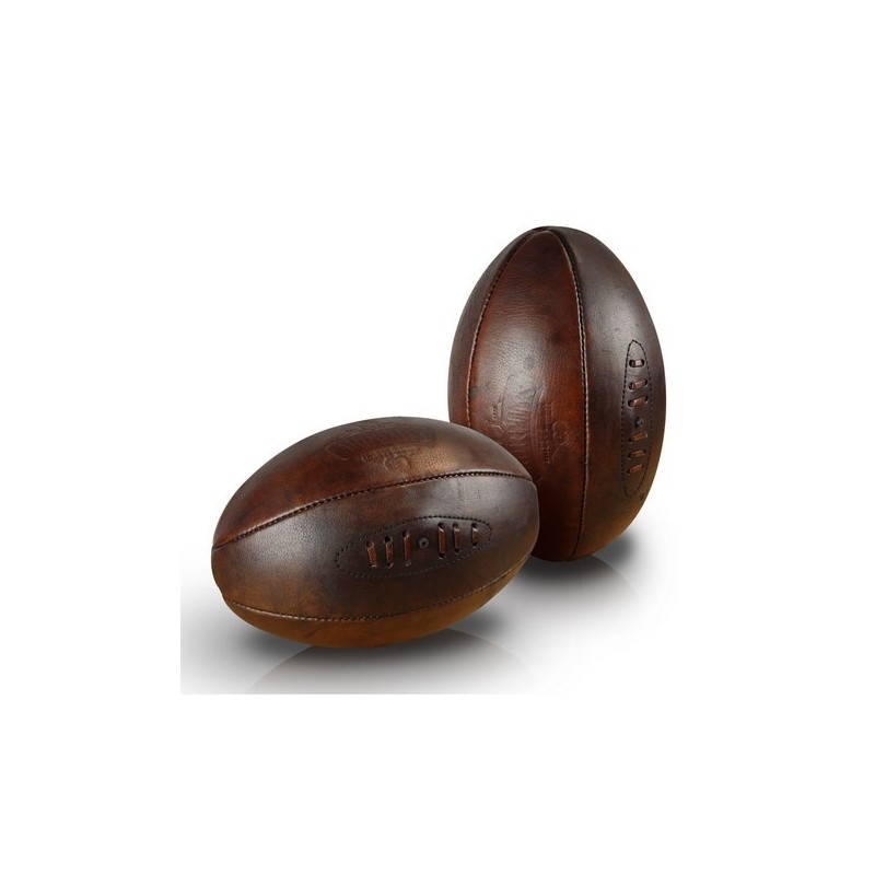 Ballon rugby old school cuir véritable