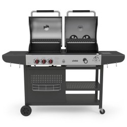 Barbecue 2 en 1 charbon et gaz