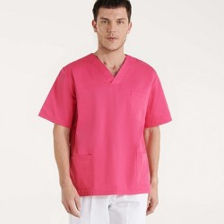 PANACEA - Blouse unisexe manches courtes en col V croisé