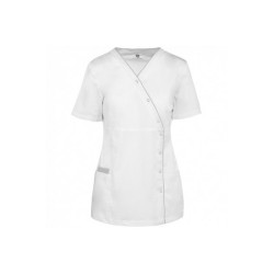 Blouse polycoton avec boutons-pression femme