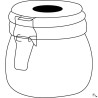 Bocal en verre clicky, d'environ 500 ml