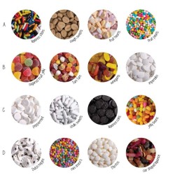 Petit sachet de bonbons avec carte imprimée