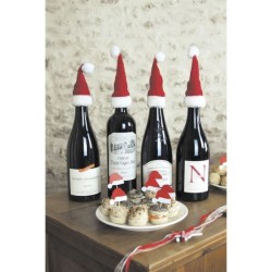 SET DE 4 BONNETS DE NOEL POUR BOUTEILLES