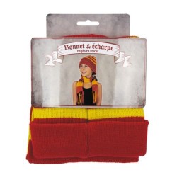 BONNET ET ECHARPE RAYES EN TRICOT