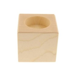 Bougeoir cube en bois