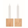  2 bougies et support en bambou