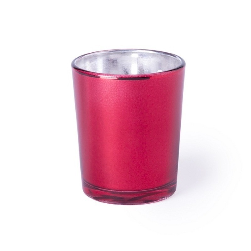 Bougie dans un verre métallisé