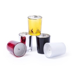 Bougie dans un verre métallisé