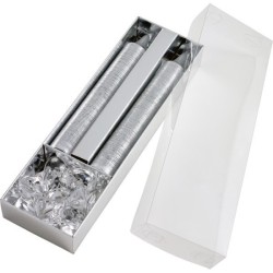 Coffret 2 bougies pailletées avec bougeoir