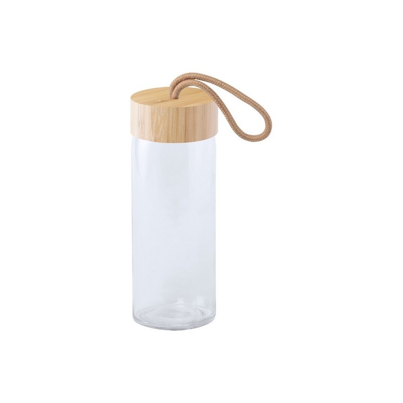 Bouteille en verre avec couvercle en bambou 40cl