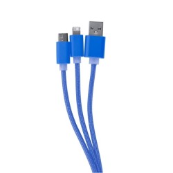 Câble de charge 3 en 1 finition alu