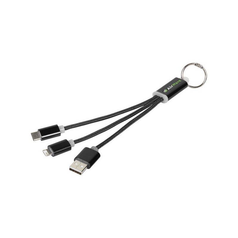 Câble de chargement 3-en-1 avec porte-clés