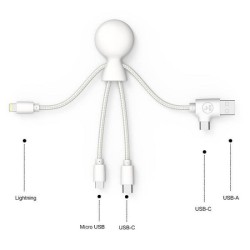 Câble de charge multi-connecteurs Double entrée Type-C & USB 