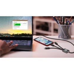 CÂBLE TRANSFERT DE DONNÉES 5-EN-1 LONG GARANTI 3 ANS