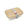 Bento 0.8L en verre avec couvercle en bambou