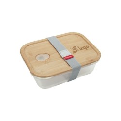 Bento 0.8L en verre avec couvercle en bambou