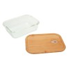 Bento 0.8L en verre avec couvercle en bambou