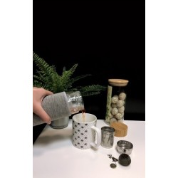 Bouteille en verre double paroi 'Ocha', 400 ml, housse néoprène