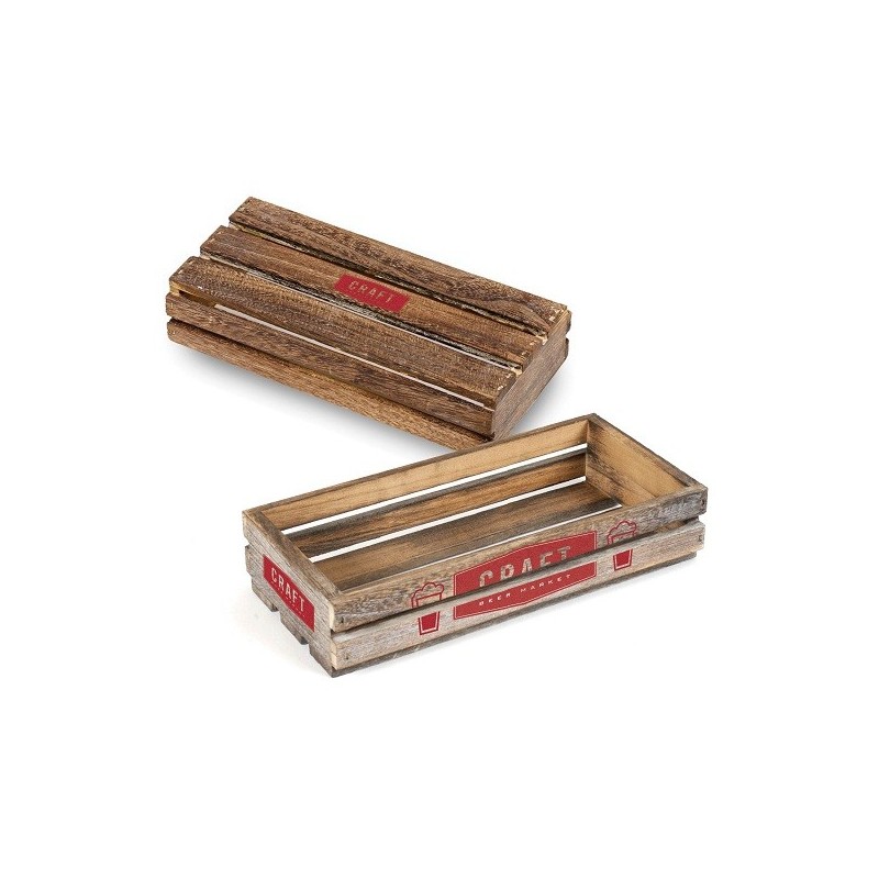 Caisse en bois foncé m