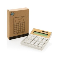 Calculatrice en bambou FSC® et plastique recyclé RCS Utah