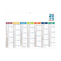 Calendrier bancaire aux couleurs vives 