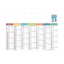 Calendrier bancaire aux couleurs vives 