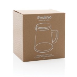 Carafe d'eau 1,2l en verre avec couvercle en bambou ukiyo