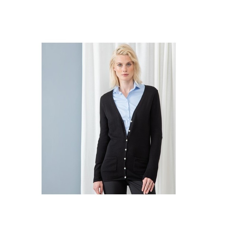 Ladies V Button Cardigan - Gilet femme