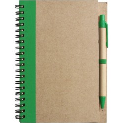Carnet à spirale recyclé avec stylo
