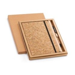 Bloc-notes liège avec stylo et papier FSC