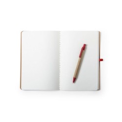 Cahier A5 recyclé avec stylo carton