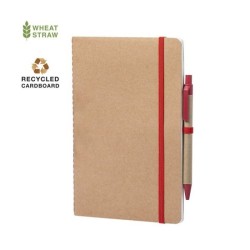 Cahier A5 recyclé avec stylo carton