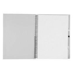 Bloc-notes à spirales en papier recyclé à couverture rigide avec stylo