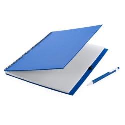 Bloc-notes à spirales en papier recyclé à couverture rigide avec stylo