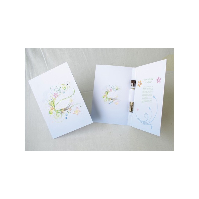 Carte avec tube de graines