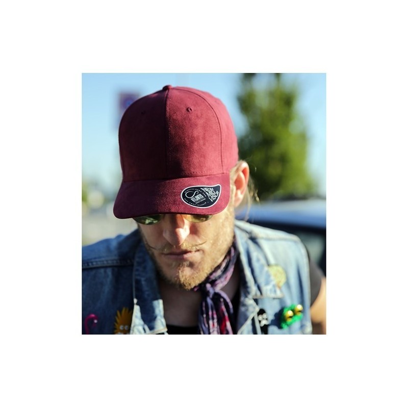 Casquette 6 peau de pêche faux suede