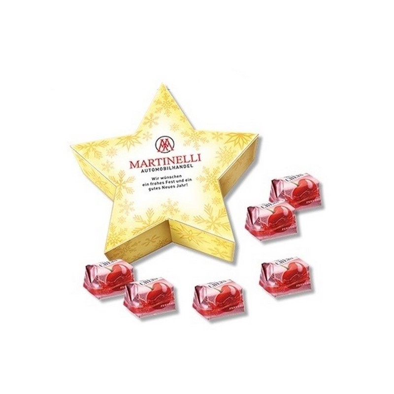 Boîte cadeau etoile avec 6 pièces de Mon Cheri.