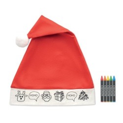Bonnet de Père Noël enfant à colorier