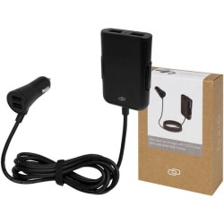 Double chargeur de voiture Pilot avec double chargeur de siège arrière étendu QC 3.0